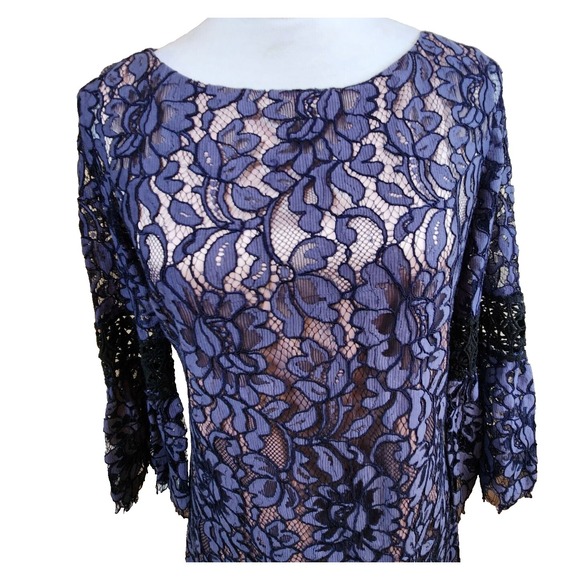 Eliza J Womens Lace Tulip Cocktail Dress Size 6 Grey/Purple Fit Flare Whimsigoth - Picture 5 of 16